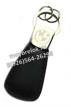 Брелок БМВ для ключей кожаный овальный - фото 20879