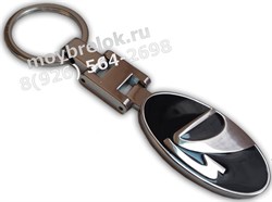 Брелок Лада Жигули для ключей черный, овальный - фото 21405