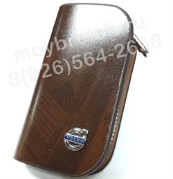 Ключница Вольво коричневая на молнии - фото 23543