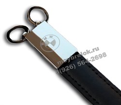 Брелок БМВ для ключей кожаный черный - фото 24667