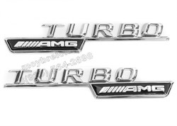 Эмблема Мерседес  Turbo AMG v1 крыло металл - фото 25068