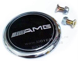 Эмблема Мерседес AMG на капот / 62 мм - фото 25620