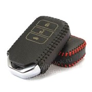 Чехол для смарт ключа Хонда кожаный 3 кнопки, черный