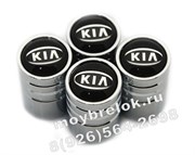 Колпачки на ниппель Киа (черн.фон, цилиндр) комплект 4шт CAP.Kia.Rnd.bk