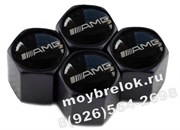 Колпачки на ниппель Мерседес AMG (шестигр. черн) комплект 4шт