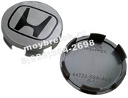 Колпачки в диск Хонда (69/65 мм) серые эмблема плоская / (кат.44732-S9A-A00)