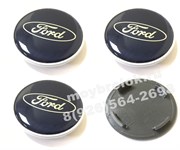 Колпачки в диск Форд 64/53 мм синие