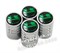 Колпачки на ниппель Кавасаки (зелен.фон, цилиндр) комплект 4шт - фото 21698