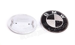 Эмблема БМВ карбон на капот / багажник EM.BMW.82.hood.Carbon - фото 18104