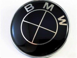 Эмблема БМВ черно-черная (64 мм), на двустороннем скотче EM.BMW.64.bk2 - фото 18813