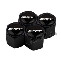 Колпачки на ниппель SRT Jeep | Chrysler | Dodge (черн.фон, шестигр.-черн) комплект 4шт CAP.SRT.HexB.bk - фото 20432