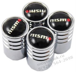 Колпачки на ниппель Ниссан Nismo (цилиндр) комплект 4шт CAP.Nissan.Rnd.Nismo - фото 20557