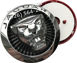 Эмблема Ягуар (85мм) на решетку, ребристая, рестайл (черн.) EM.jaguar.grill.85.NW.bk - фото 20988