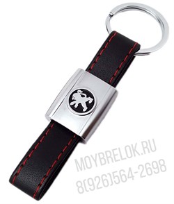 Брелок Пежо для ключей кожаный ремешок (rm) K.RM.Peugeot - фото 21564