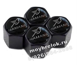 Колпачки на ниппель Хаманн (черн.фон, шестигр.-черн) комплект 4шт CAP.Hamann.HexB.bk - фото 21587