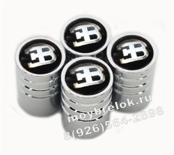 Колпачки на ниппель Бугатти (черн.фон, цилиндр) комплект 4шт CAP.Bugatti.Rnd.bk - фото 21588