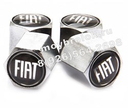 Колпачки на ниппель Фиат (черн.фон, шестигр.-хром) комплект 4шт CAP.fiat.Hex.bk - фото 21640
