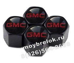 Колпачки на ниппель ДжиЭмСи (черн.фон, шестигр.-черн) комплект 4шт CAP.GMC.HexB.bk - фото 21662