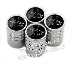Колпачки на ниппель Ягуар (черн.фон, цилиндр) комплект 4шт CAP.jaguar.Rnd.bk - фото 21683