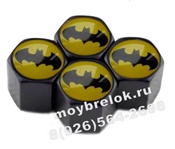 Колпачки на ниппель Бэтмен (шестигр. черн) комплект 4шт CAP.Batman.HexB - фото 21890