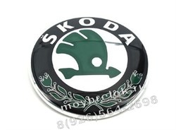 Эмблема Шкода 79 мм зеленая em.skoda.79.grn - фото 22272