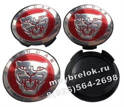 Колпачки в диск Ягуар (59/50 мм) красные рестайл с 2014 / (кат.PA6-M20-GF10) WHL.Jaguar.59-50.red - фото 22336