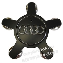 Колпачки в диск Ауди выпуклые 5х112 / (кат.4F0601165N), A4 / A5 / A6 / Q5 звезда 5 лучей, черные WHL.Audi.5.OUT.bk - фото 22473