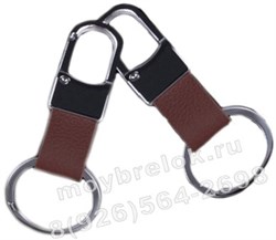 Карабин для ключа на коже с кольцом, коричневый Cas.K3.krbn.brw - фото 23087