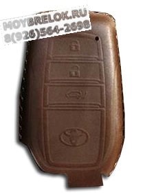 Чехол для смарт ключа Тойота мягкая натуральная кожа, коричневый Cas.K3.toyota.brw - фото 23123