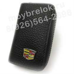 Ключница Кадиллак черная, фактурная на молнии CAS.IN.cadillac.bk2 - фото 23463