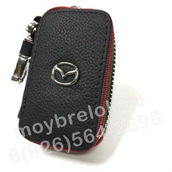 Ключница Мазда черная с красной строчкой на застежке на молнии CAS.IN.mazda.b-r - фото 23513