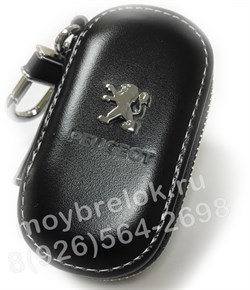 Ключница Пежо черная овальная на молнии CAS.IN.peugeot.bk.rnd - фото 23535