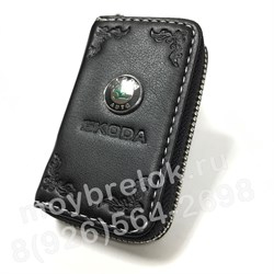 Ключница Шкода черная на молнии CAS.IN.skoda.bk - фото 23553