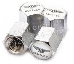 Колпачки на ниппель Бентли (бел.фон, шестигр.-хром) комплект 4шт CAP.Bentley.Hex.wh - фото 23735
