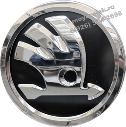 Эмблема Шкода 90 мм черная (рестайл) em.skoda.90.bk - фото 24675