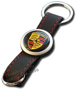 Брелок Порше для ключей кожаный ремешок (rm2) K.RM2.Porsche - фото 25404