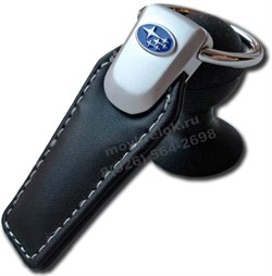 Брелок Субару для ключей кожаный (q-type), выпуклая эмблема K.Qt.subaru - фото 25436