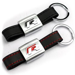 Брелок Фольксваген R для ключей кожаный ремешок (rm) K.RM.VW.R.bk - фото 25501