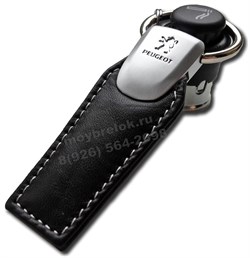 Брелок Пежо для ключей кожаный (q-type) K.Qt2.peugeot - фото 25564