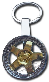 Брелок Литой диск для ключей золото K.3.z.Disk.koleso.gld - фото 25578