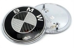 Наклейка БМВ карбон (73 мм) на капот / багажник EM.BMW.73.hood.Carbon - фото 25597