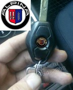 Эмблема БМВ Alpina на ключ (10 мм) плоская EM.BMW.10K.Alpina