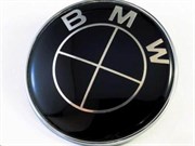 Эмблема БМВ черно-черная (64 мм), на двустороннем скотче EM.BMW.64.bk2