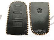 Чехол для смарт ключа Фольксваген Passat мягкая натуральная кожа, черный Cas.K3.VW.CC.bk