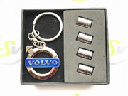 Подарочный набор Вольво брелок и комплект ниппелей на диск set.volvo.k+cap
