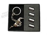 Подарочный набор форд mustang брелок и комплект ниппелей на диск set.ford.mustang.k+cap