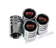 Колпачки на ниппель Фольксваген GTi (красн.фон, цилиндр) комплект 4шт CAP.vw.Rnd.Gti.rd