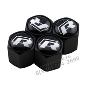 Колпачки на ниппель Фольксваген R-line (шестигр. черн) комплект 4шт CAP.vw.HexB.R-line