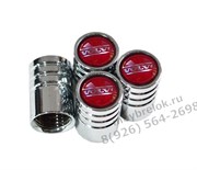 Колпачки на ниппель Вольво (красн, цилиндр) комплект 4шт CAP.volvo.Rnd.red