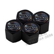 Колпачки на ниппель Вольво (черн.фон, шестигр.-черн) комплект 4шт CAP.Volvo.HexB.bk